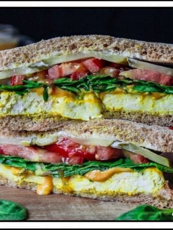 Start your morning off right with this Vegan Breakfast Sandwich. It's hearty, savory & oh-so satisfying!