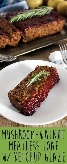 Mushroom-Walnut Loaf W/ Ketchup Glaze