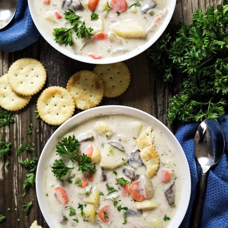 New England Vegan Clam Chowder - Vegan Huggs