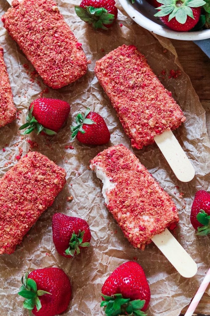 Strawberry Shortcake Ice Cream Bars Vegan Huggs