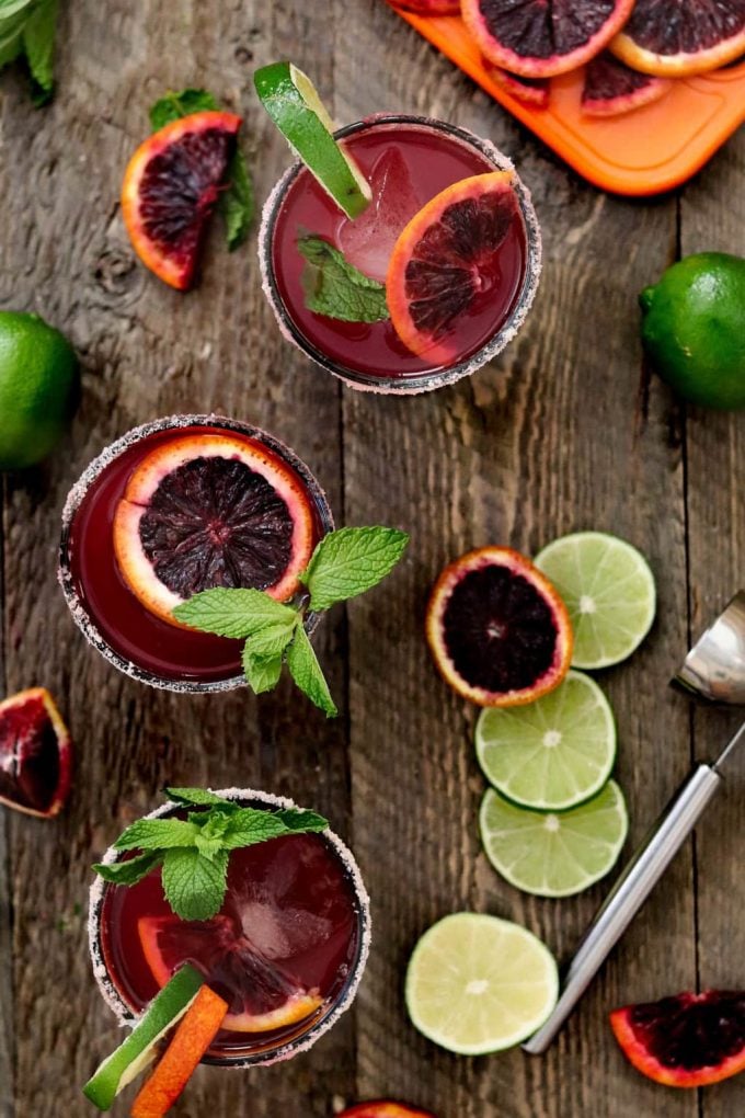 Blood Orange Margaritas ~ made with fresh-squeezed citrus, agave nectar and your favorite tequila. So simple & refreshing! 