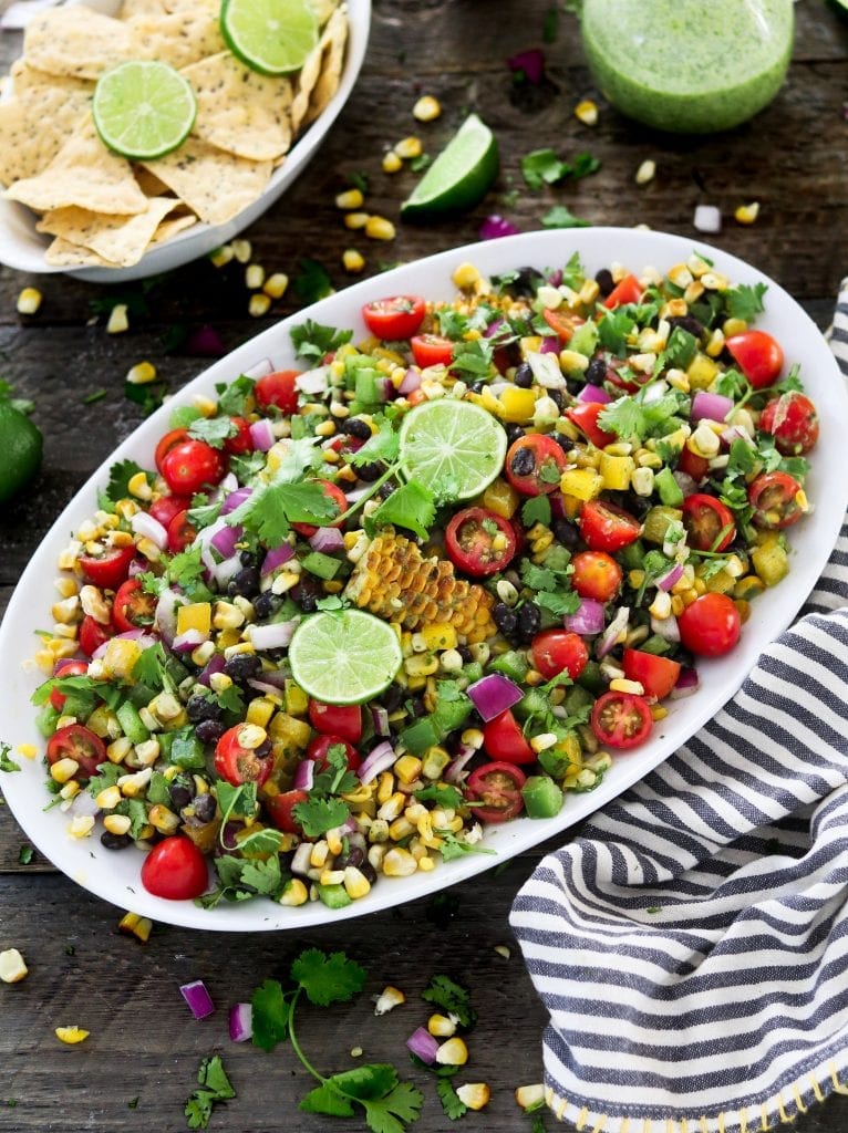 Easy Vegan Dinner Recipes - grilled corn salad