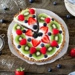 Tired of boring oatmeal for breakfast? Why not start your mornings off with this quick & easy Healthy Fruit Pizza? It's nut-free, soy-free, gluten-free, oil-free & vegan! 