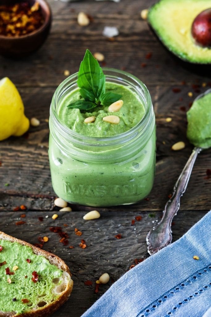 This Oil-Free Avocado Pesto is super creamy, cheesy, zesty and totally healthy for you. It takes less than 15 minutes to make and calls for 9 simple ingredients.