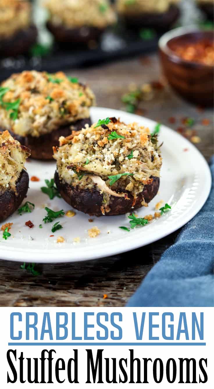 These Crabless Vegan Stuffed Mushrooms will be a hit at your next gathering and they will disappear fast.