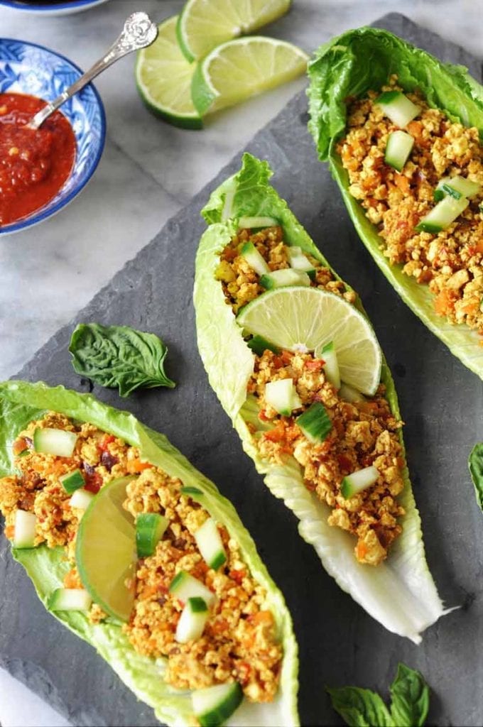 Easy Vegan Dinner Recipes - lettuce wraps