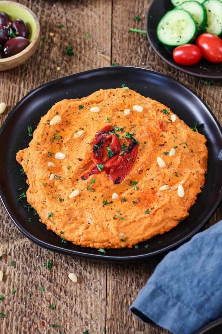 Roasted Red Pepper Hummus Vegan Huggs