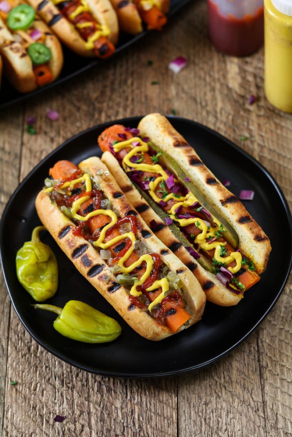 Grilled Vegan Carrot Hot Dogs Vegan Huggs