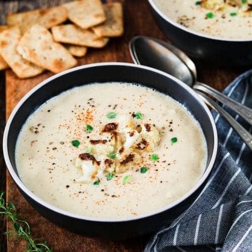 Roasted Vegan Cauliflower Soup Gluten Free Vegan Huggs