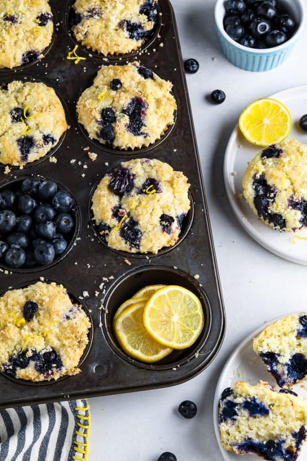 Lemon Blueberry Muffins with LemonSugar Topping Vegan Huggs