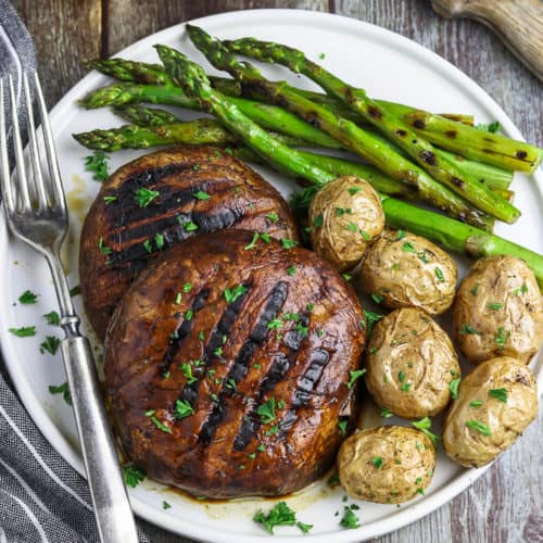 Grilled Portobello Mushroom Steaks - Vegan Huggs