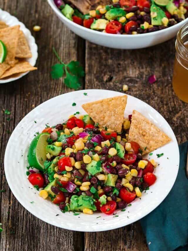 Summer Salad with Avocado Black Bean  and Corn
