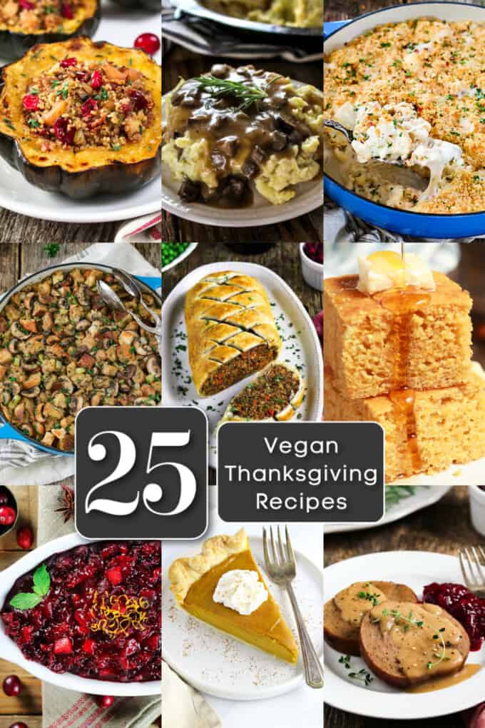 vegan thanksgiving recipes pin for pinterest.