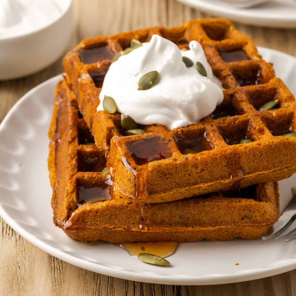 Vegan Pumpkin Waffles Vegan Huggs