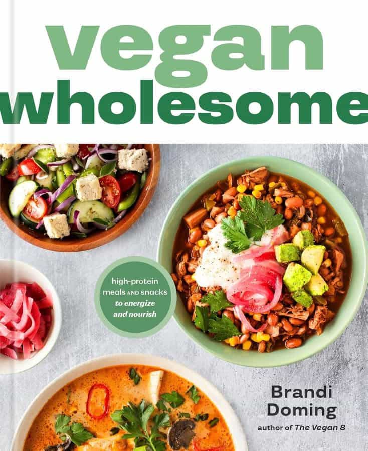 vegan wholesome cookbook cover photo.