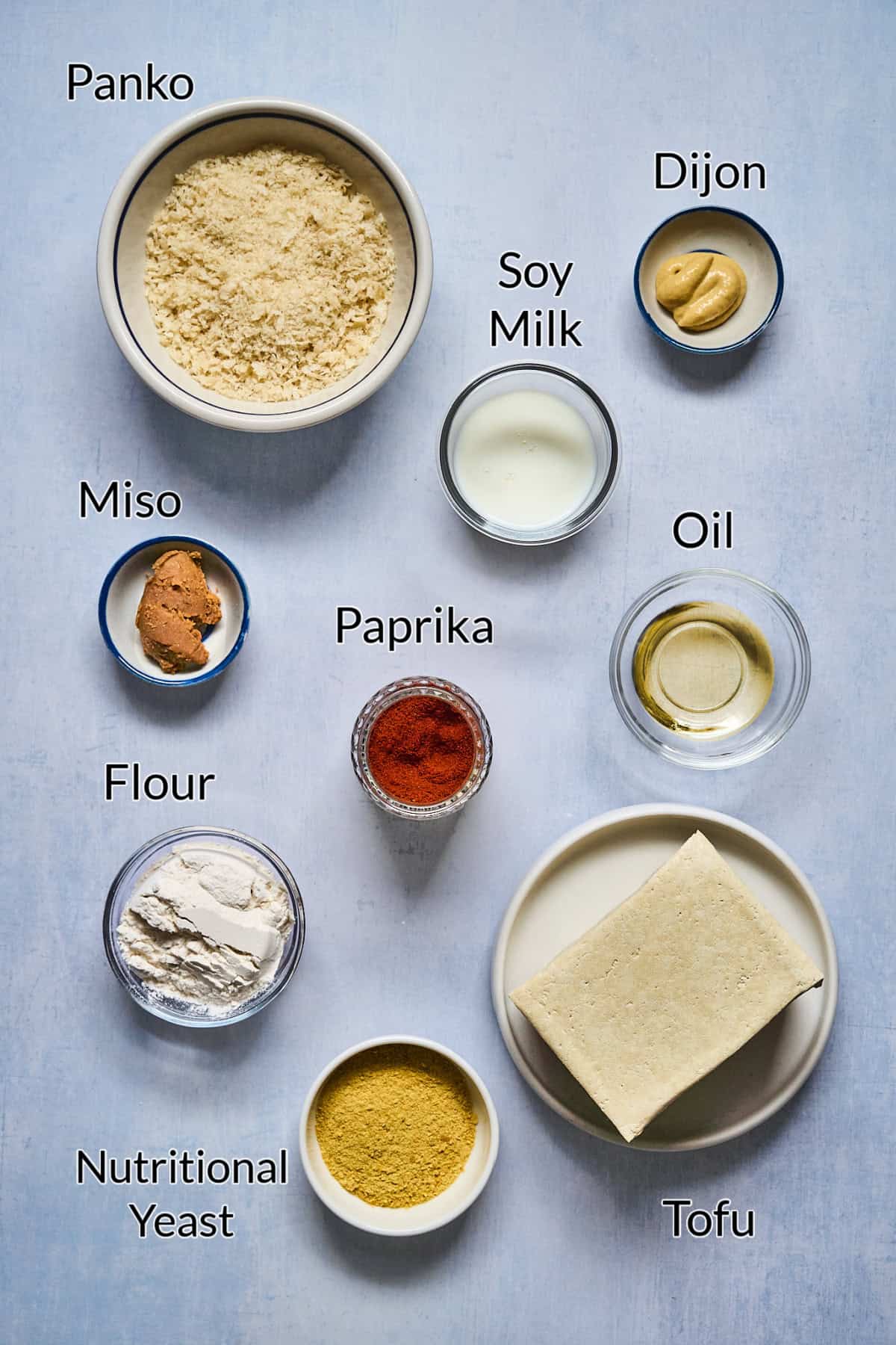 ingredients to make the fried tofu on a table tofu.